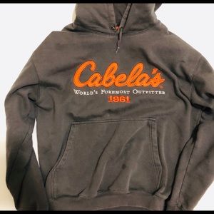 Cabela’s Dark Gray Hoodie Sweatshirt Size Large